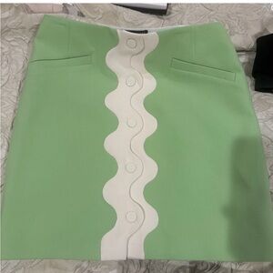 Green Women's Tara Harmon Skirt BNWOT size 10 12 Galleries Lafayette Paris $395